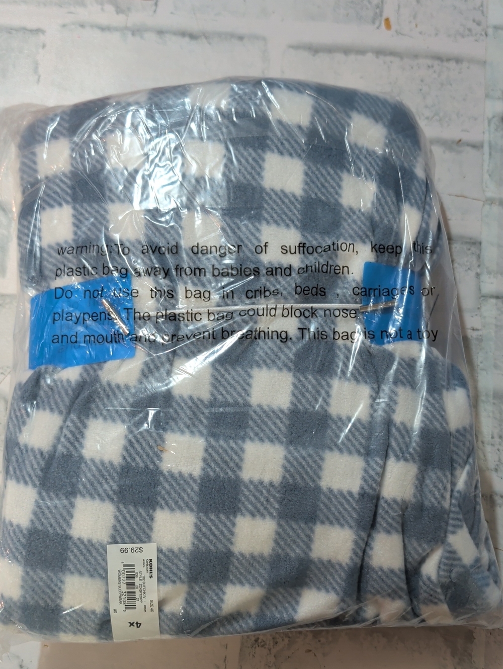 Croft & Barrow Women's en’s White Ribbed Pajama Set with Plaid Pants - Picture 2 of 4